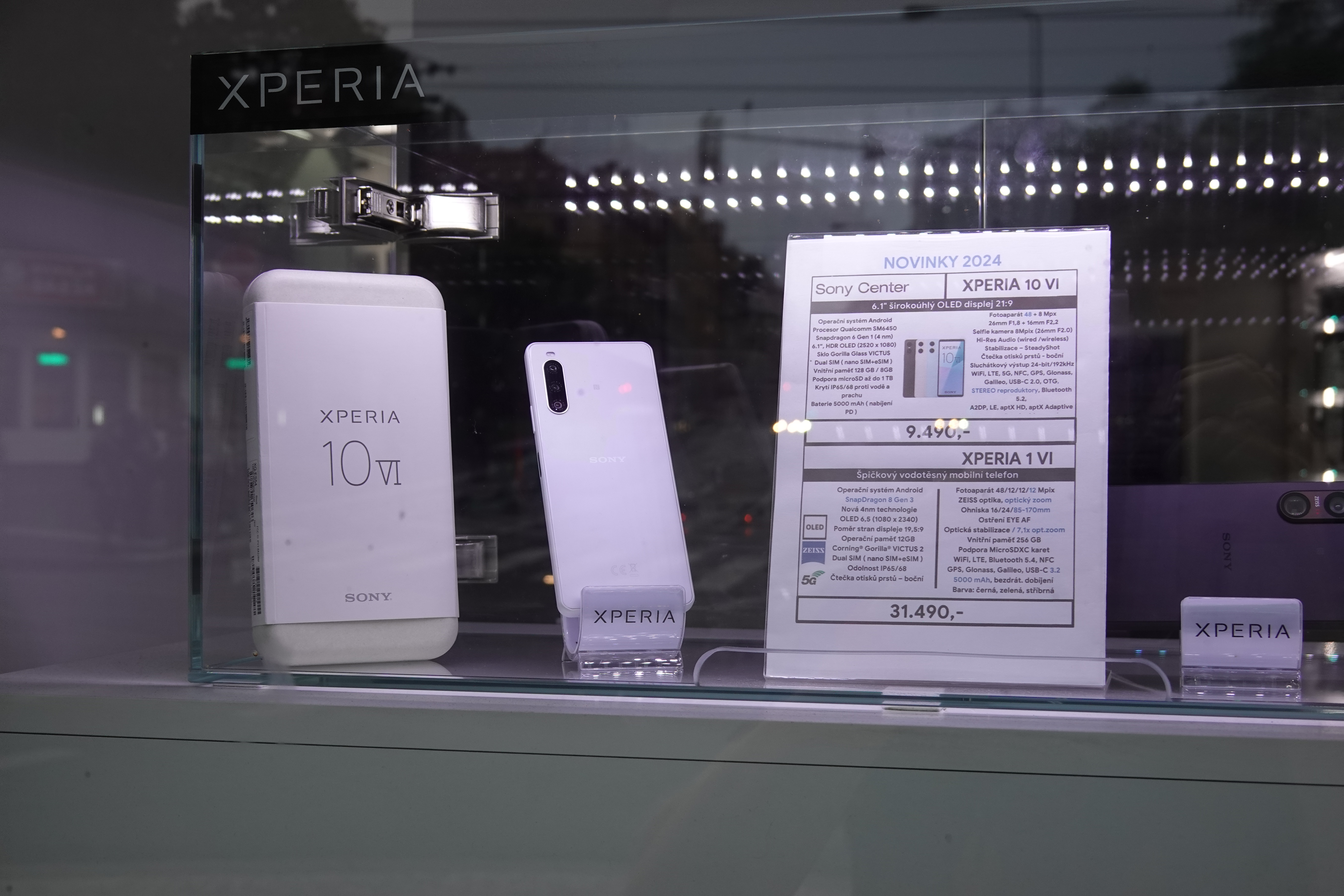 Xperia's on display in a Sony shop