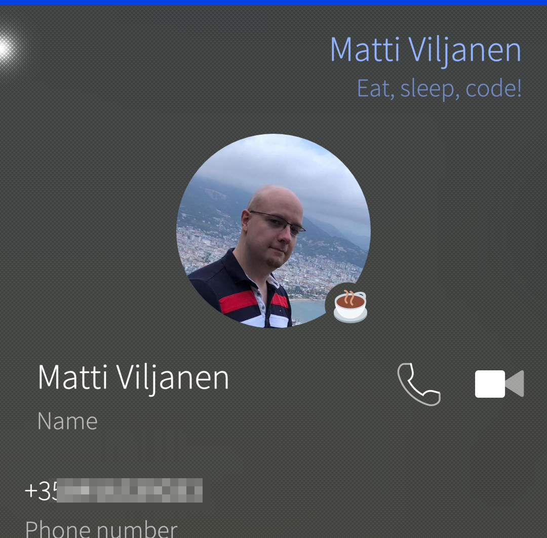 Voice call UI element